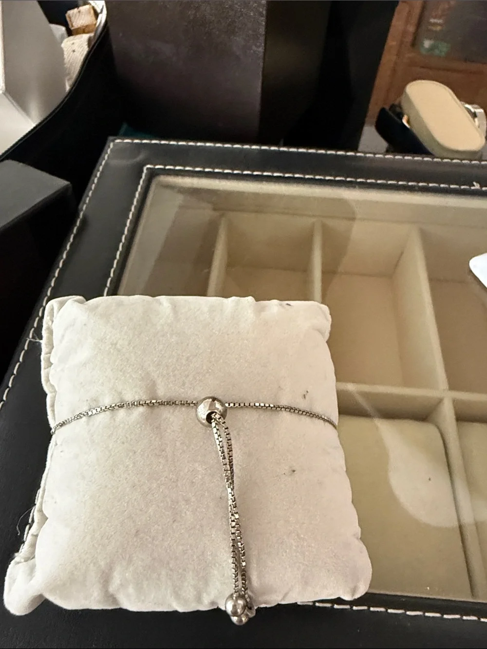 Sterling Silver Cross Bracelet - Elegant White Crystal Accent